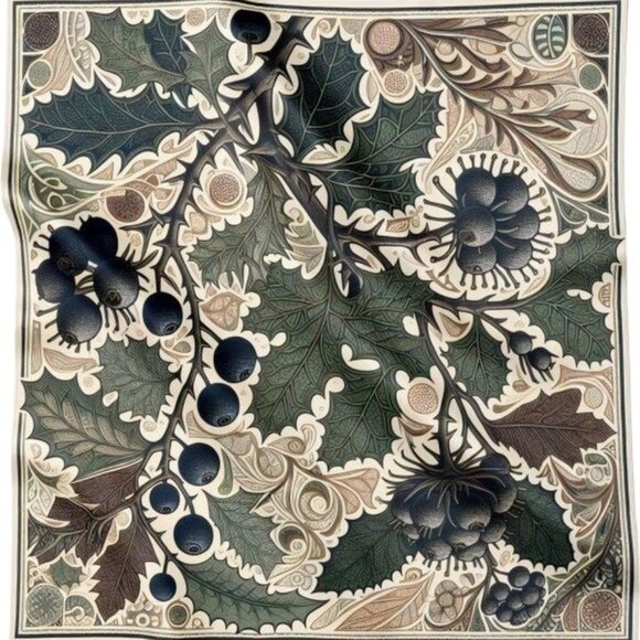 Artifact Accessories - NWT Artifact Silk Scarf "Blueberries" William Morris Arts & Crafts